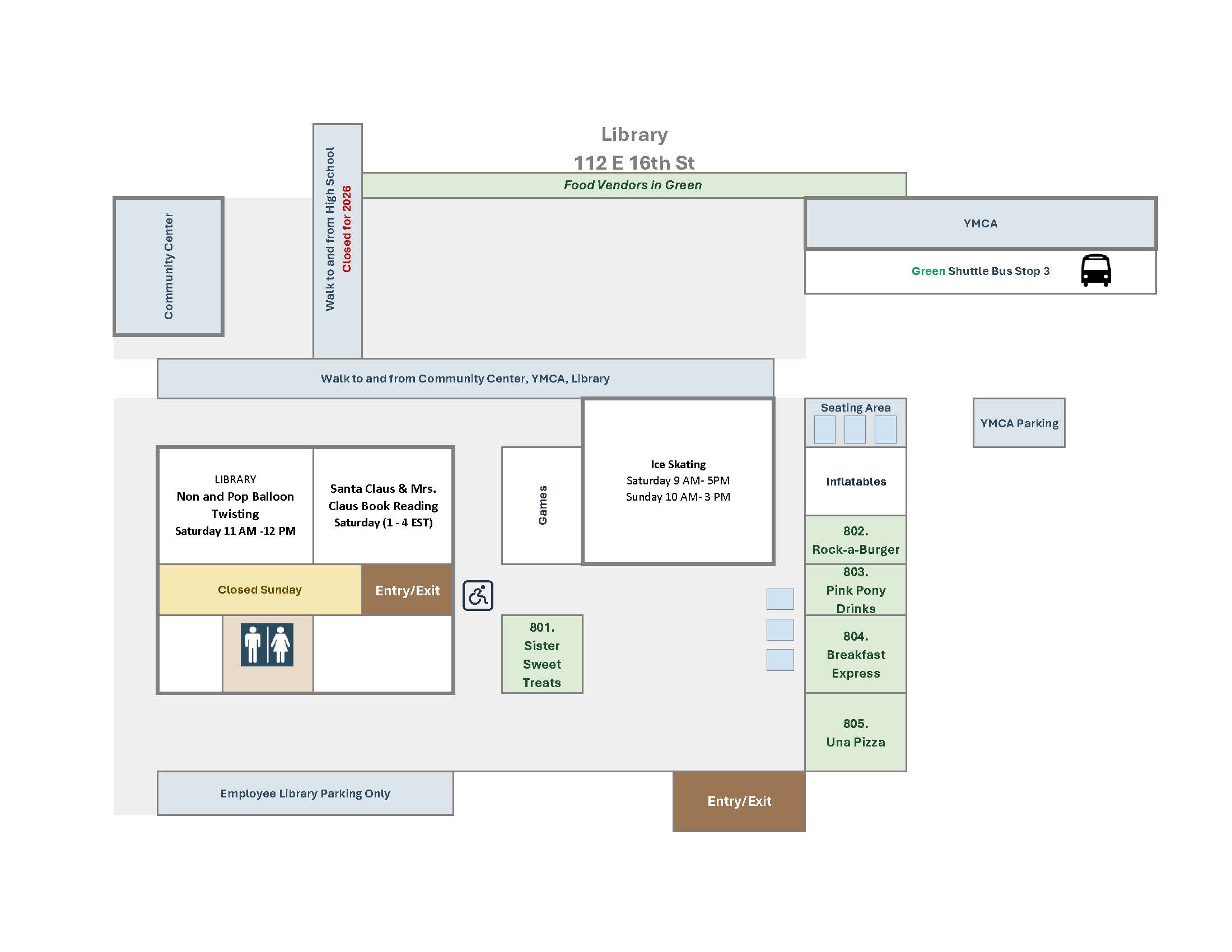 Building layout map for Ferdinand Library