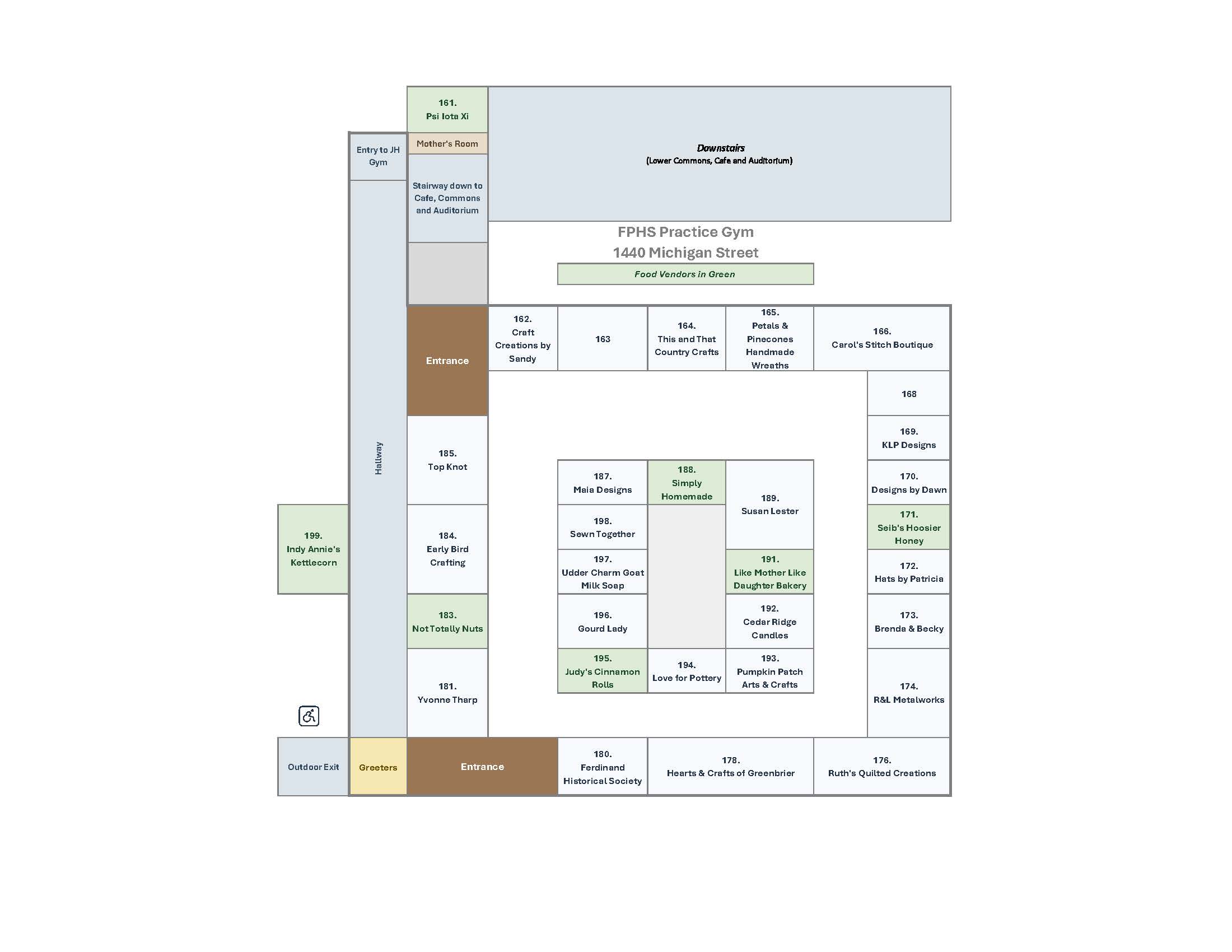 Building layout map for Forest Park High School