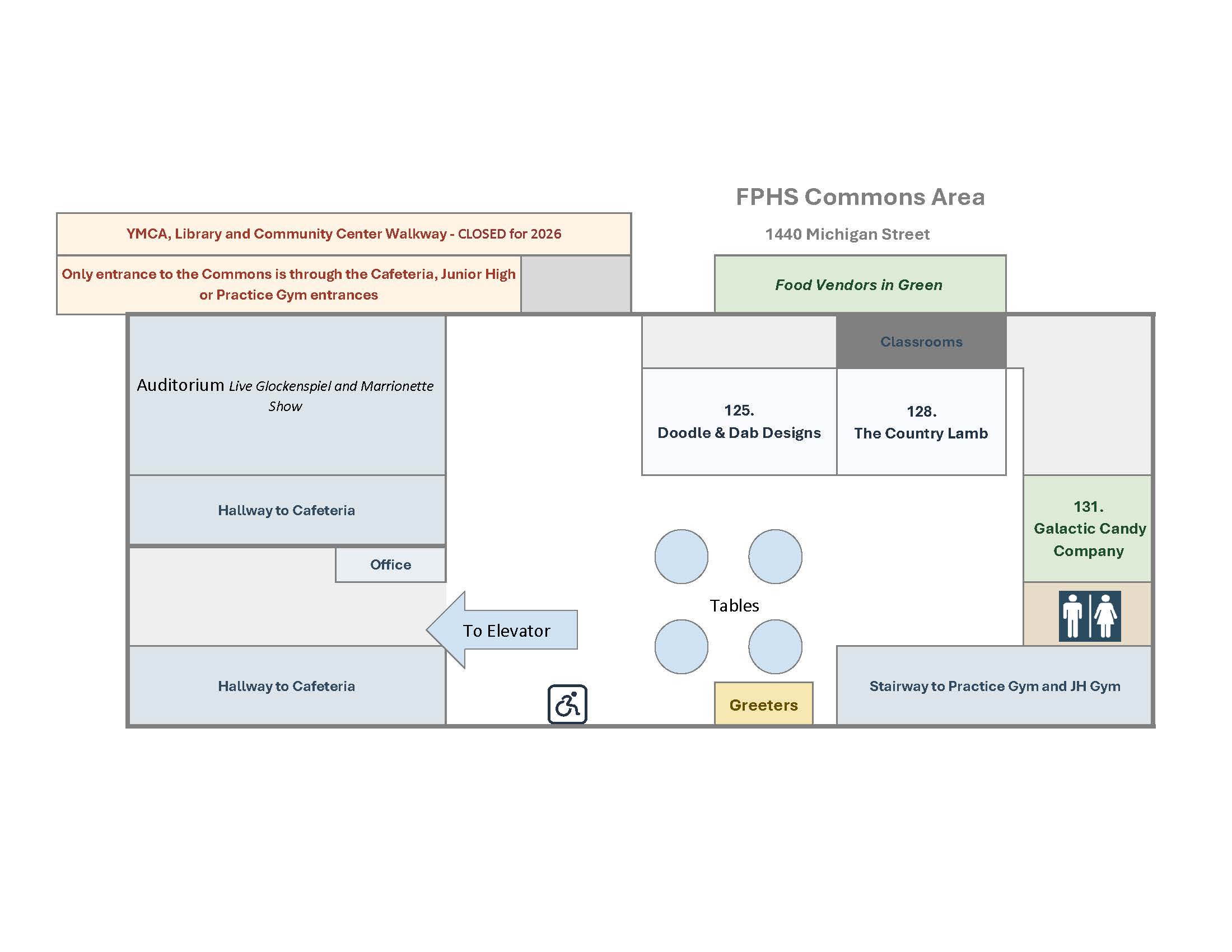 Building layout map for Forest Park High School